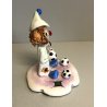 vintage FIGURA CERAMICA ZAMPIVA clown GIOCOLIERE palle calcio DIPINTA MANO ITALY