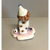 vintage FIGURA CERAMICA ZAMPIVA clown GIOCOLIERE palle calcio DIPINTA MANO ITALY