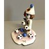 vintage FIGURA CERAMICA ZAMPIVA clown GIOCOLIERE palle calcio DIPINTA MANO ITALY
