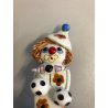 vintage FIGURA CERAMICA ZAMPIVA clown GIOCOLIERE palle calcio DIPINTA MANO ITALY