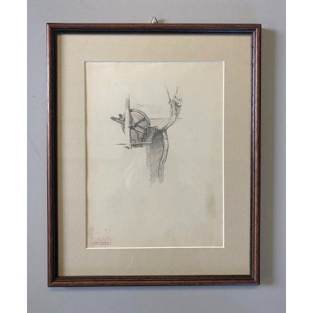 DISEGNO A TRATTO su CARTA Luigi Steffani COMPOSIZIONE UTENSILI Ghachet d'atelier