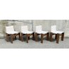 RARISSIMO SET DI 4 SEDIE PRANZO DESIGN AFRA TOBIA SCARPA MOLTENI MOD. MONK 1973 