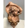 ANTICA SCULTURA STATUA TERRACOTTA BUSTO GIOVANE DONNA CAPPELLO BELLE EPOQUE '900