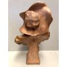 ANTICA SCULTURA STATUA TERRACOTTA BUSTO GIOVANE DONNA CAPPELLO BELLE EPOQUE '900