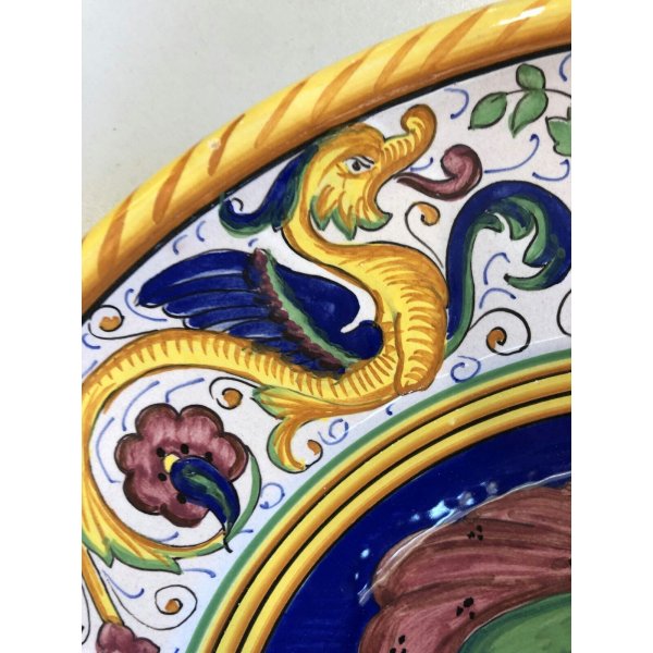 PIATTO PARATA CERAMICA MAIOLICA DERUTA DIPINTO DECORO RAFFAELLESCO