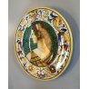 PIATTO PARATA S. Volpi CERAMICA MAIOLICA DERUTA DIPINTO RITRATTO GIOVANE DONNA
