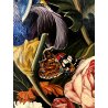 ANTICO DIPINTO OLIO NATURA MORTA BOUQUET FIORI VASO PEONIE IRIS PAPAVERI  '900