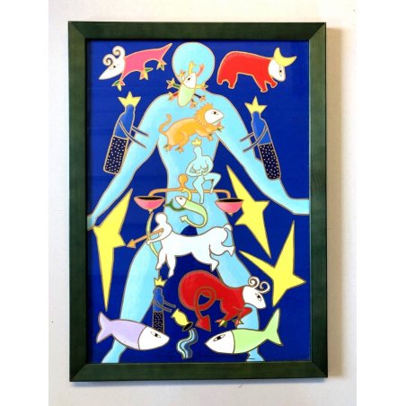 QUADRO STAMPA D'ARTE SERIGRAFIA Giancarlo Montuschi MULTIPLO 399/600 -35x50 cm