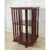 ANTICA LIBRERIA COMODINO GIREVOLE NAVALE INGLESE ETAGERE LEGNO MOGANO META 1900