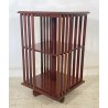ANTICA LIBRERIA COMODINO GIREVOLE NAVALE INGLESE ETAGERE LEGNO MOGANO META 1900