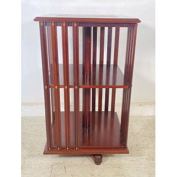 ANTICA LIBRERIA COMODINO GIREVOLE NAVALE INGLESE ETAGERE LEGNO