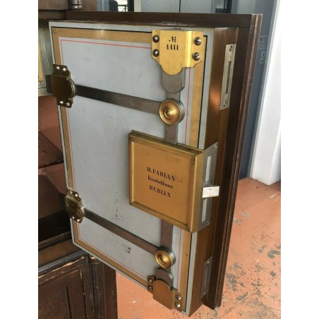 ANTICA CASSAFORTE TEDESCA M. FABIAN KUNSTSCHLOSSER BERLIN 3 RIPIANI OLD 1800