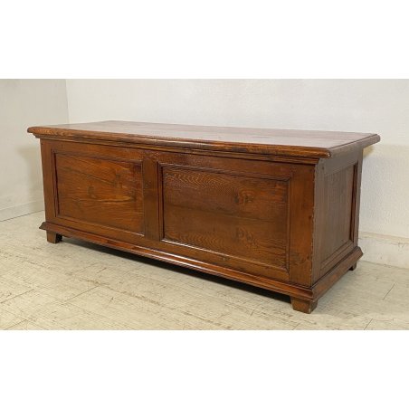 ANTICA CASSAPANCA LEGNO ABETE PANCA BAULE EPOCA PRIMI 1900 OLD ROBUSTA DISPENSA 