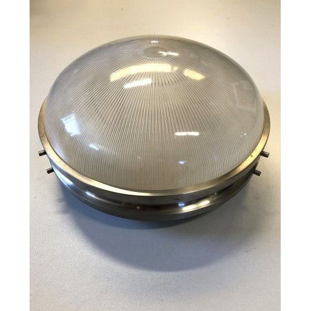 PLAFONIERA SIGMA DESIGN Sergio Mazza PER Artemide VETRO OTTONE NICHELATO ANNI 60