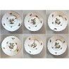 SERVIZIO 1 PIATTO ROTONDO PORCELLANA 6 PIATTINI Herend decoro Rothschild 1527/RO