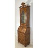 ANTICO TRUMEAU SECRETAIRE CREDENZA DOPPIO CORPO RIBALTA VETRINA 1900 LEGNO NOCE 