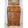 ANTICO TRUMEAU SECRETAIRE CREDENZA DOPPIO CORPO RIBALTA VETRINA 1900 LEGNO NOCE 
