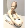 GRANDE SCULTURA CERAMICA Ronzan FIGURA DONNA CON VASO EPOCA '40 FIRMATA VINTAGE
