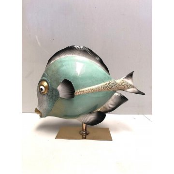 PESCE TROPICALE PORCELLANA ARTISTICA Mangani FIRENZE VINTAGE PORCELAIN FISH '900