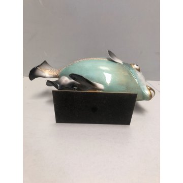 PESCE TROPICALE PORCELLANA ARTISTICA Mangani FIRENZE VINTAGE PORCELAIN FISH '900