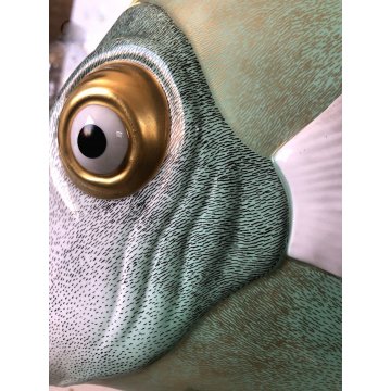 PESCE TROPICALE PORCELLANA ARTISTICA Mangani FIRENZE VINTAGE PORCELAIN FISH '900