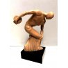 GRANDE SCULTURA GESSO REPLICA MODERNA DISCOBOLO BASE NERO LACCATO VINTAGE '900