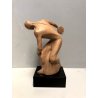 GRANDE SCULTURA GESSO REPLICA MODERNA DISCOBOLO BASE NERO LACCATO VINTAGE '900