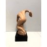GRANDE SCULTURA GESSO REPLICA MODERNA DISCOBOLO BASE NERO LACCATO VINTAGE '900