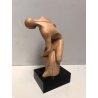 GRANDE SCULTURA GESSO REPLICA MODERNA DISCOBOLO BASE NERO LACCATO VINTAGE '900