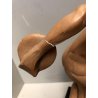 GRANDE SCULTURA GESSO REPLICA MODERNA DISCOBOLO BASE NERO LACCATO VINTAGE '900