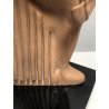 GRANDE SCULTURA GESSO REPLICA MODERNA DISCOBOLO BASE NERO LACCATO VINTAGE '900