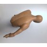 GRANDE SCULTURA GESSO REPLICA MODERNA DISCOBOLO BASE NERO LACCATO VINTAGE '900
