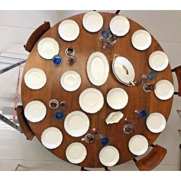 SERVIZIO PIATTI VINTAGE 21pz CERAMICA BIANCA BLU ORO Arzberg BAVARIA ANNI '50