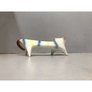 FIGURA CERAMICA GATTO SCHIENA DRITTA Roberto Rigon DESIGN VINTAGE POTTERY '70s
