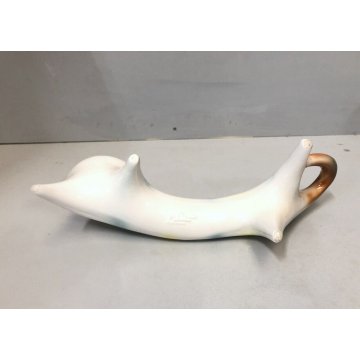 FIGURA CERAMICA GATTO SCHIENA DRITTA Roberto Rigon DESIGN VINTAGE POTTERY '70s
