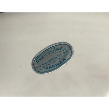 PIATTO DECORATIVO DA PARATA F. Zauli CERAMICA FAENZA DECORO PAVONE '900 VINTAGE