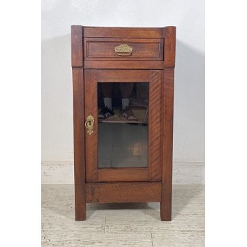 ANTICO COMODINO CREDENZA 1800 LEGNO NOCE VETRINA ESPOSITORE LUIGI FILIPPO EPOCA