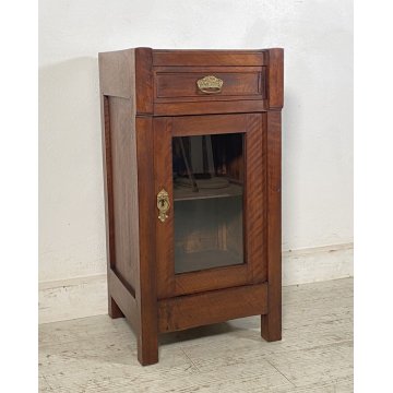 ANTICO COMODINO CREDENZA 1800 LEGNO NOCE VETRINA ESPOSITORE LUIGI FILIPPO EPOCA