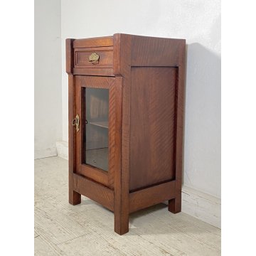ANTICO COMODINO CREDENZA 1800 LEGNO NOCE VETRINA ESPOSITORE LUIGI FILIPPO EPOCA