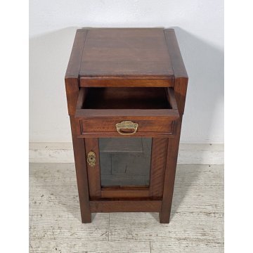 ANTICO COMODINO CREDENZA 1800 LEGNO NOCE VETRINA ESPOSITORE LUIGI FILIPPO EPOCA