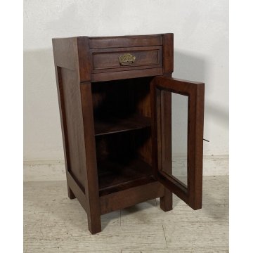 ANTICO COMODINO CREDENZA 1800 LEGNO NOCE VETRINA ESPOSITORE LUIGI FILIPPO EPOCA