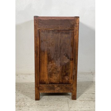ANTICO COMODINO CREDENZA 1800 LEGNO NOCE VETRINA ESPOSITORE LUIGI FILIPPO EPOCA