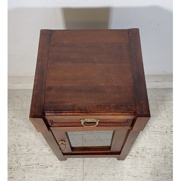 ANTICO COMODINO CREDENZA 1800 LEGNO NOCE VETRINA ESPOSITORE LUIGI FILIPPO EPOCA