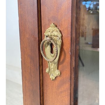 ANTICO COMODINO CREDENZA 1800 LEGNO NOCE VETRINA ESPOSITORE LUIGI FILIPPO EPOCA