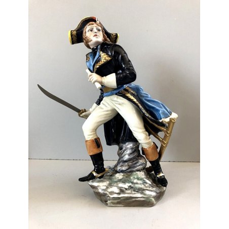 SCULTURA PORCELLANA FIGURA NAPOLEONICA GINORI DOCCIA CAPODIMONTE Lannes '900