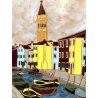 QUADRO FORMELLA PLACCA CERAMICA SMALTATA P. De Petri LAGUNA CANALE Venezia '900 