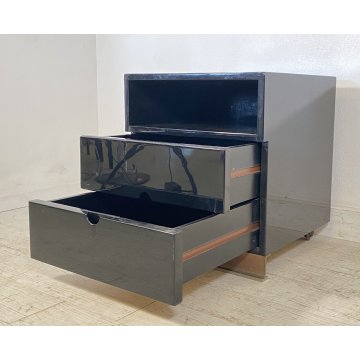 COMODINO MB16 LUIGI CACCIA DOMINIONI PER AZUCENA ANNI 70 DESIGN LENGO LACCATO 