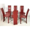 SET 6 SEDIE VINTAGE DESIGN ROSSE WIND CUOIO MODELLO JULIA VENTO MADE IN ITALY 
