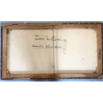 GRANDE QUADRO OLIO TELA Jean Bellesia Canale Olandese PAESAGGIO MARINA PORTO 900