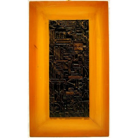 QUADRO TIPOGRAFIA ANTICHE LETTERE LEGNO ARTE CONTEMPORANEA Felici Folla 2003